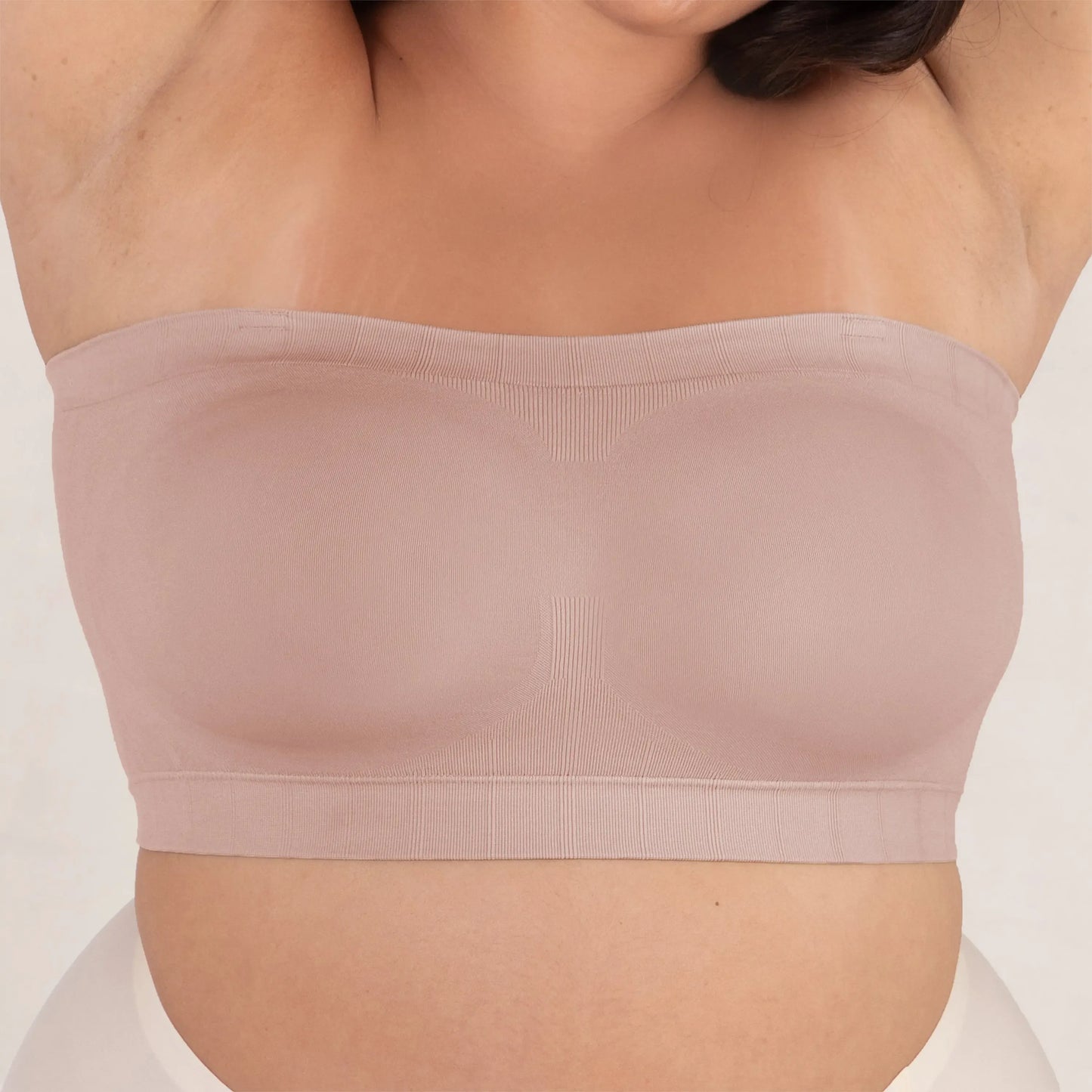 Convertible Strapless Bandeau Bra with Wireless Comfort, Anti-Slip Grip & Removable Straps