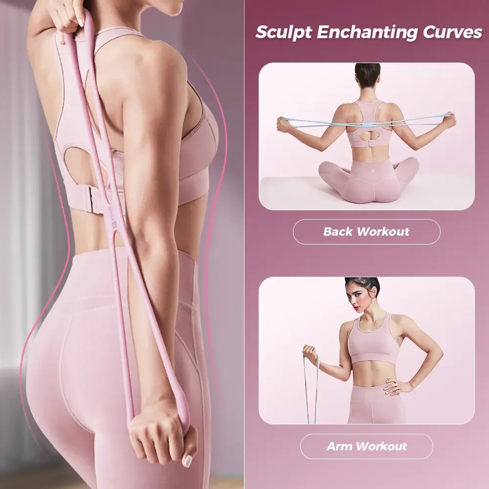 Keep Resistance Bands Figure 8 Exercise Bands for Women 8 Shaped TPE Material for Arms Chest Expander Yoga Gym Fitness Muscle Training SummerVibes