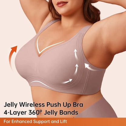 Vertvie｜GRACE Classic T-Shirt Bra, Jelly Bras, Wireless Full Coverage for All Day Comfort