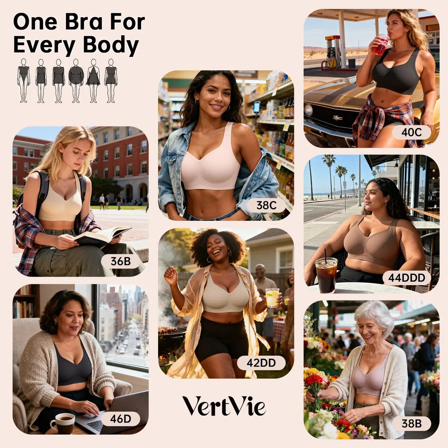 Vertvie｜GRACE Classic T-Shirt Bra, Jelly Bras, Wireless Full Coverage for All Day Comfort