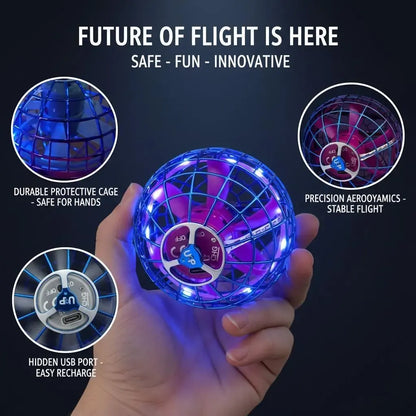 Levitating Induction Flying Ball, Glow Gyro for Fingertip Play, Sports & Outdoor Training Ball