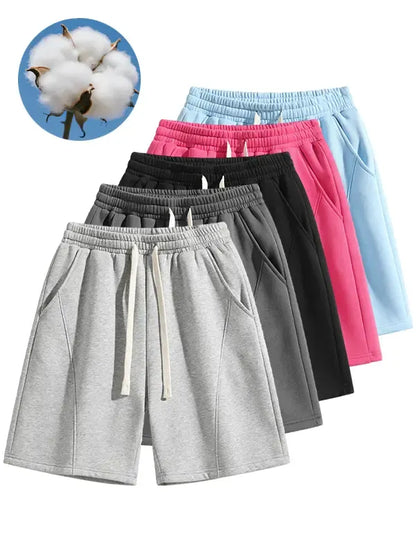 Men's Solid Pocket  Waist Shorts, Lightweight Breathable Shorts, Casual Breathable Comfortable Shorts for Running Gym Workout, Men's Bottoms for All Seasons