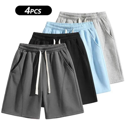 Men's Solid Pocket  Waist Shorts, Lightweight Breathable Shorts, Casual Breathable Comfortable Shorts for Running Gym Workout, Men's Bottoms for All Seasons