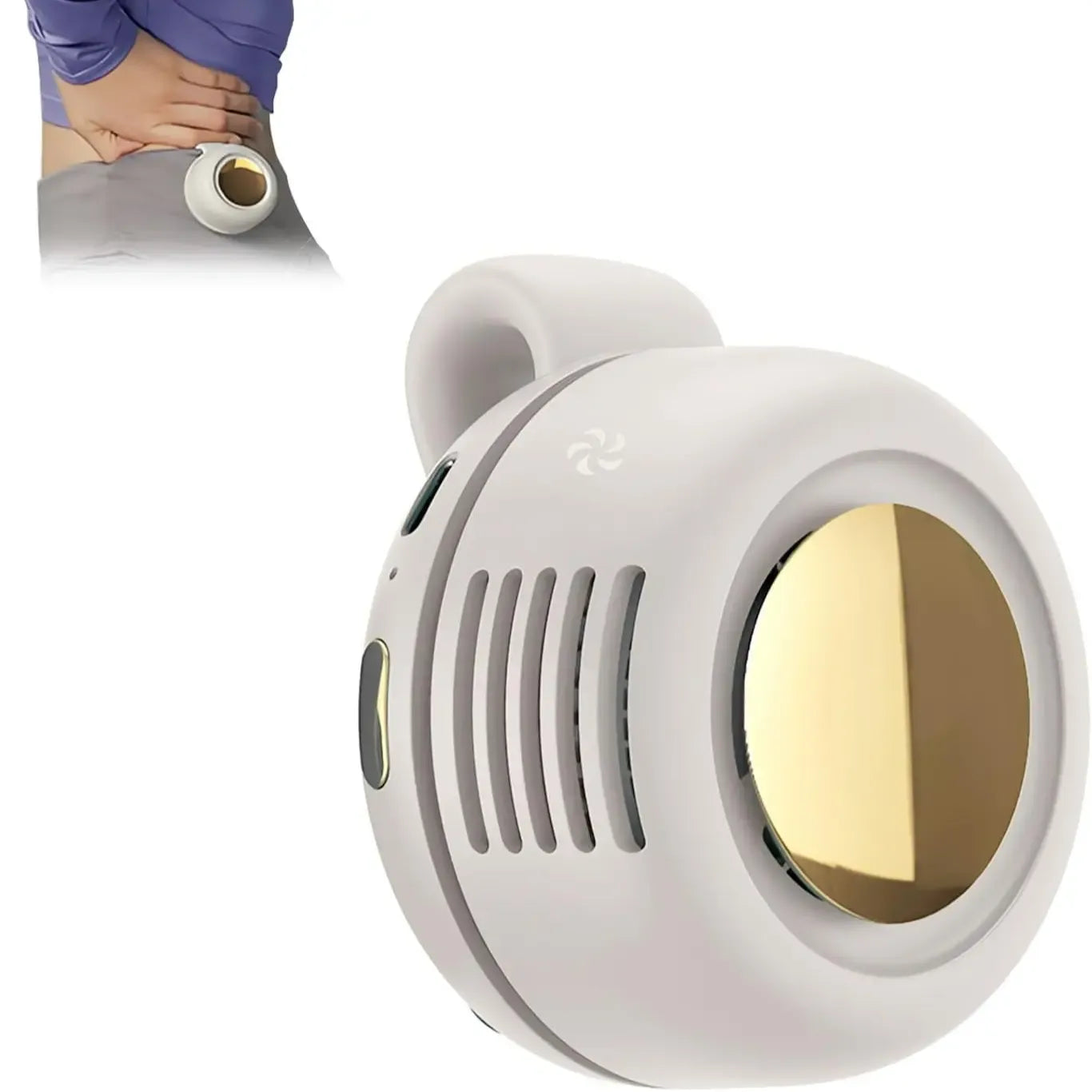 Mini Bladeless Fan. Portable, rechargeable, and silent. Features 3 adjustable speeds, a rotating body, and versatile use as a handheld, waist-mounted, or phone cooling fan. Ideal for outdoor travel,Perfect Gift