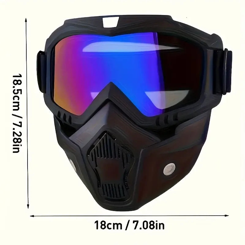 A Full-face Goggle with Anti-fog High-definition Lenses, a Detachable and Adjustable Ski Mask, and a Comfortable Handyman mask Sponge Pad - Made of Plastic Yard Work