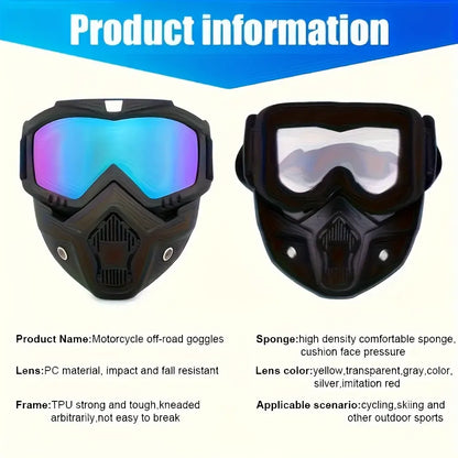 A Full-face Goggle with Anti-fog High-definition Lenses, a Detachable and Adjustable Ski Mask, and a Comfortable Handyman mask Sponge Pad - Made of Plastic Yard Work