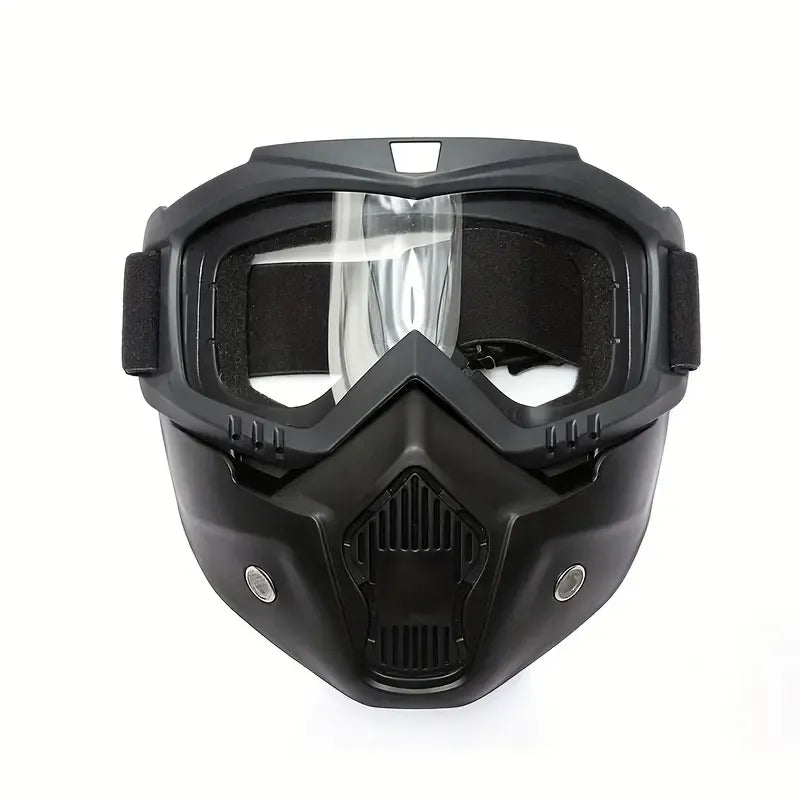 A Full-face Goggle with Anti-fog High-definition Lenses, a Detachable and Adjustable Ski Mask, and a Comfortable Handyman mask Sponge Pad - Made of Plastic Yard Work