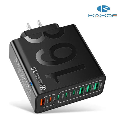 4 USB-C & 4 USB-A Fast Charging USB Hub PortableSmart 8port Charger for Multiple Devices SmartCharger for Phones, Tablets & More