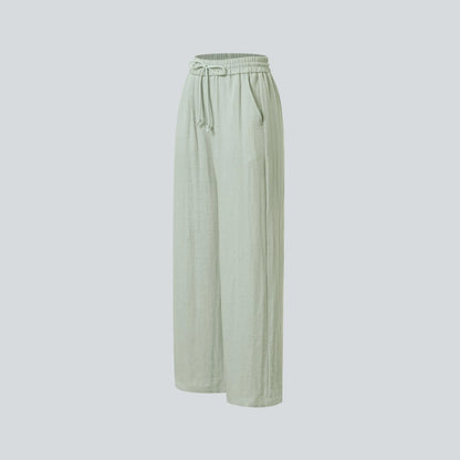 Halara High Waisted Drawstring Pocket Wide Leg Casual Linen-Feel Pants #SwimWeek