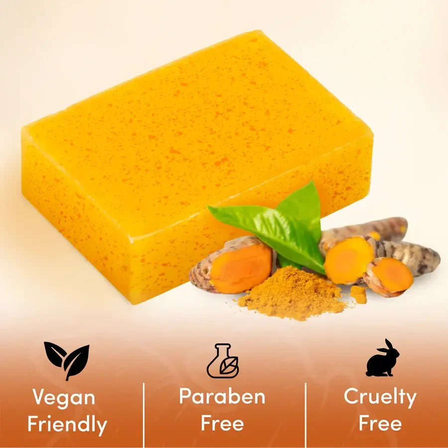3PCS Lemon Turmeric Kojic Acid Soap Bar – Dark Spot Remover for Face & Body | Brightening Turmeric Kojic Soap for Glowing Skin Cleansing