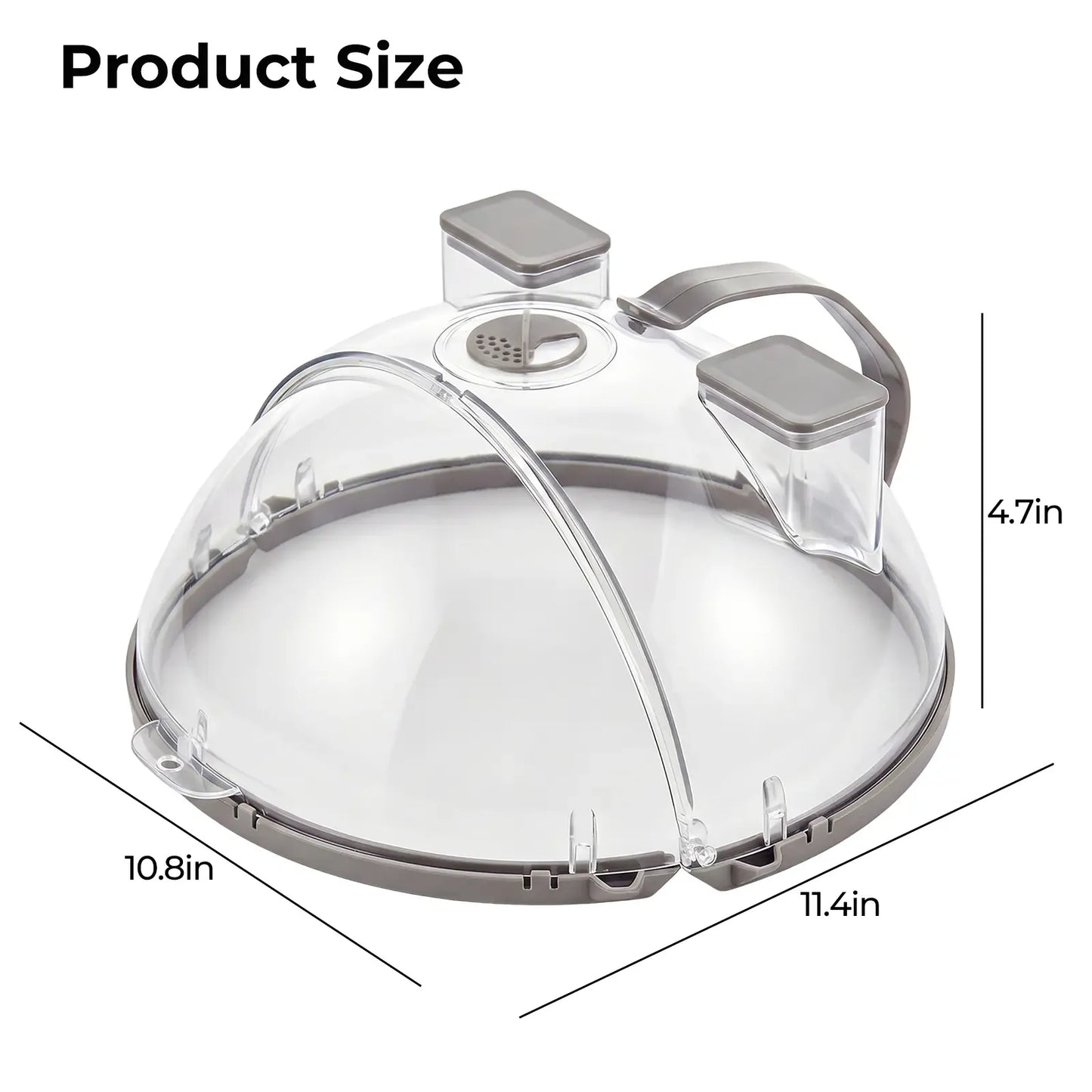 Upgraded Foldable Microwave Splatter Cover with Dual Water Steamer, 10 Inch Clear Vented Food Lid with Handle, Anti-Splatter Microwave Cover for Moisture-Rich Heating, Kitchen Gadget
