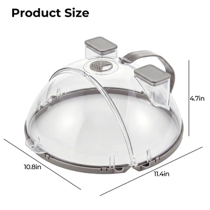 Upgraded Foldable Microwave Splatter Cover with Dual Water Steamer, 10 Inch Clear Vented Food Lid with Handle, Anti-Splatter Microwave Cover for Moisture-Rich Heating, Kitchen Gadget