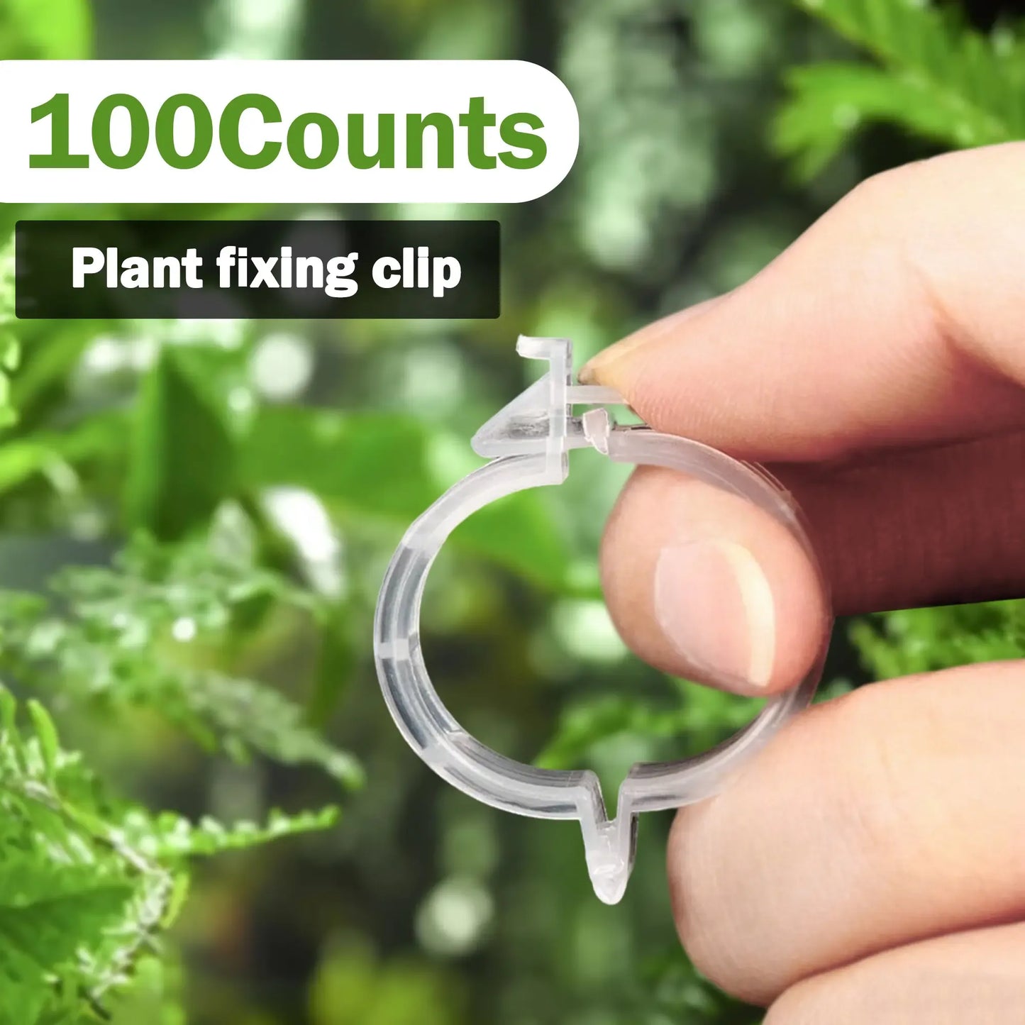 100 Counts Plant Support Clips, Upright Growth Support for Tomato & Grape Vines - White Plastic Trellis Clips for Vegetables