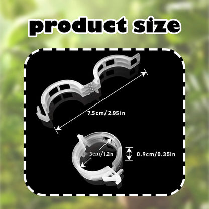 100 Counts Plant Support Clips, Upright Growth Support for Tomato & Grape Vines - White Plastic Trellis Clips for Vegetables
