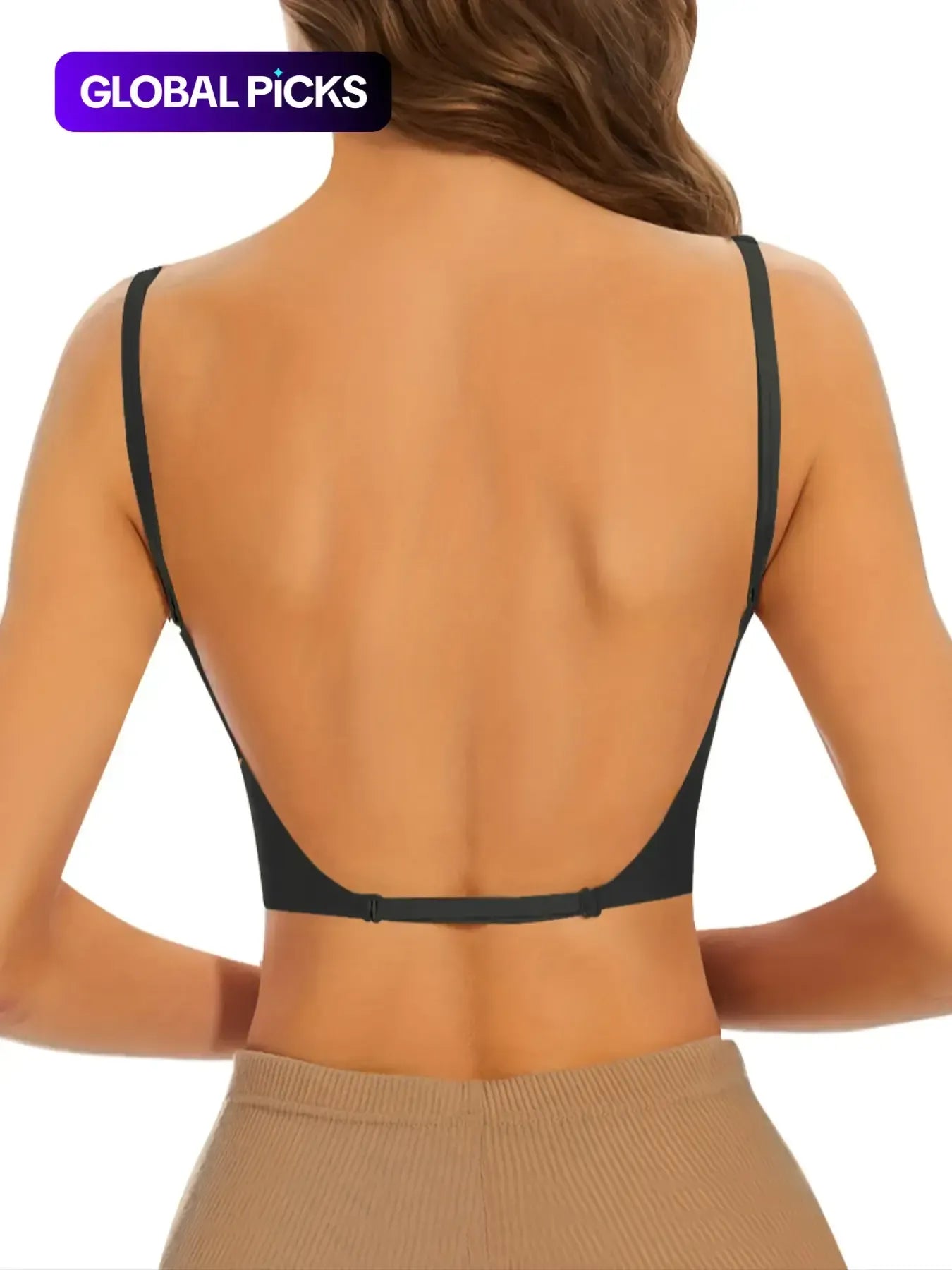 Women's Solid Backless Bra, Breathable Comfortable Wireless Bra, Women's Lingerie for All Seasons, Breathable Comfy Bra, Soft Comfy Bra