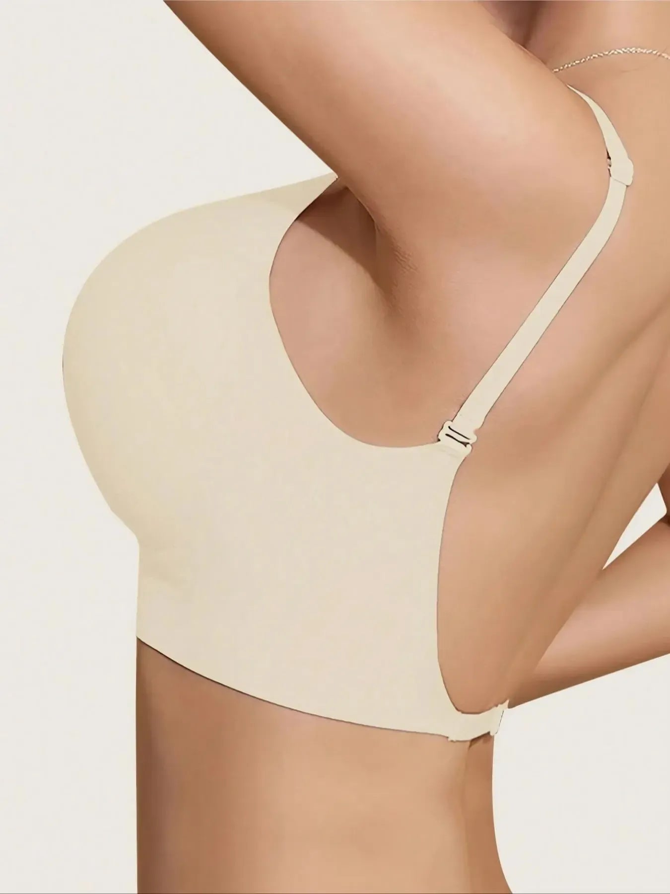 Women's Solid Backless Bra, Breathable Comfortable Wireless Bra, Women's Lingerie for All Seasons, Breathable Comfy Bra, Soft Comfy Bra