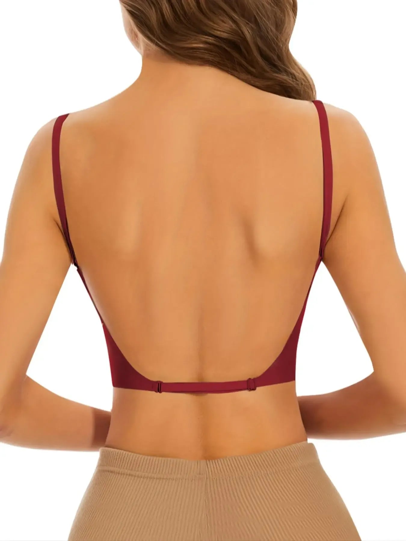 Women's Solid Backless Bra, Breathable Comfortable Wireless Bra, Women's Lingerie for All Seasons, Breathable Comfy Bra, Soft Comfy Bra