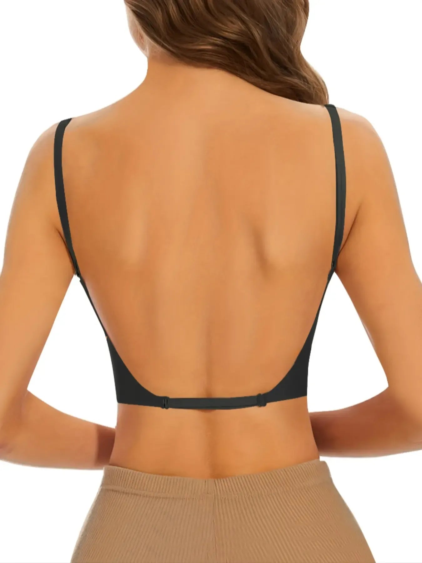 Women's Solid Backless Bra, Breathable Comfortable Wireless Bra, Women's Lingerie for All Seasons, Breathable Comfy Bra, Soft Comfy Bra