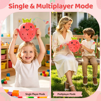 SnugPlay Interactive Music Plush Toy Set – Banana, Strawberry & Carrot Electric Plush Toys for Parent-Child Interaction, Couples & Friends Prank Toy, Valentine’s Day & Easter Party Fun Gift for Kids & Adults stuffed animals cute girly gifts