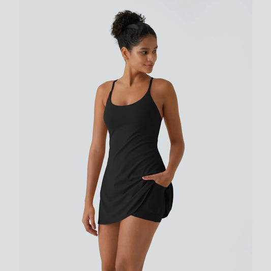 Halara Softlyzero Plush Backless Active Dress-Easy Peezy, Spring Dresses, Dance Dresses for Women #SwimWeek