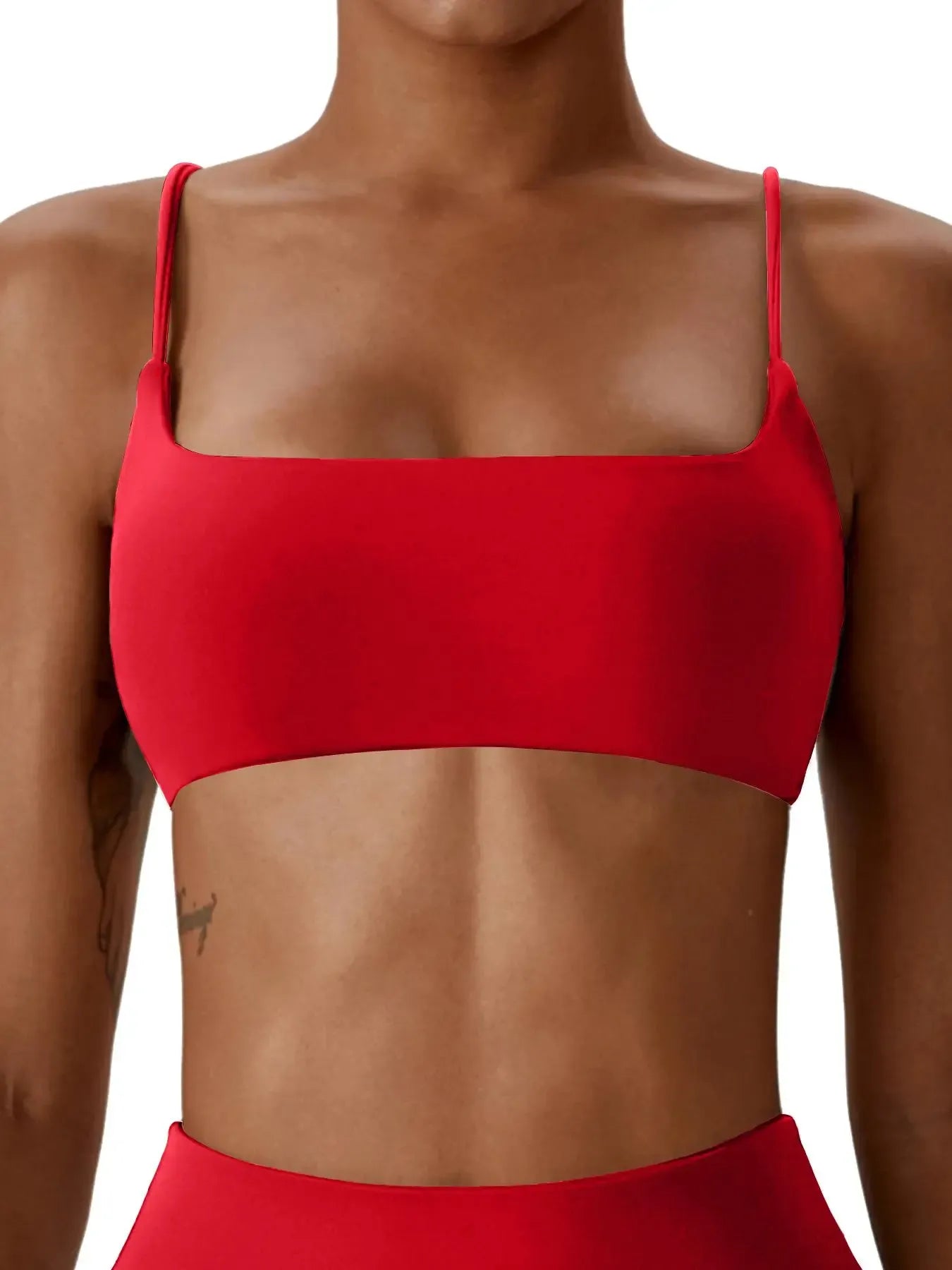 Women's Solid Wireless Sports Bra, Strappy Workout Bra, Sporty Breathable Comfortable Bra, Ladies Sportswear for Yoga Gym