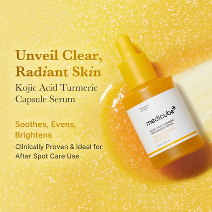 Kojic Acid Turmeric Power Duo for Face & body | Ideal for Troubled Skin & Use After Spot Care | Soothing & Calming with Kojic Acid, Turmeric, Niacinamide