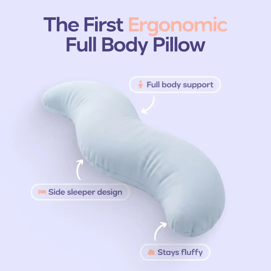 Pillow - Full Body Ergonomic Support Pillow for Back, Belly, Hips & Legs, Cooling Side Sleeper Pillow for Pregnancy, Maternity & Body Pain Relief