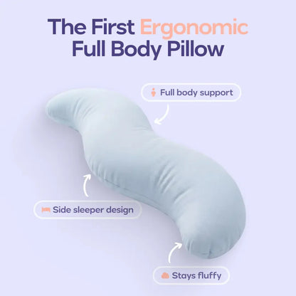 Pillow - Full Body Ergonomic Support Pillow for Back, Belly, Hips & Legs, Cooling Side Sleeper Pillow for Pregnancy, Maternity & Body Pain Relief