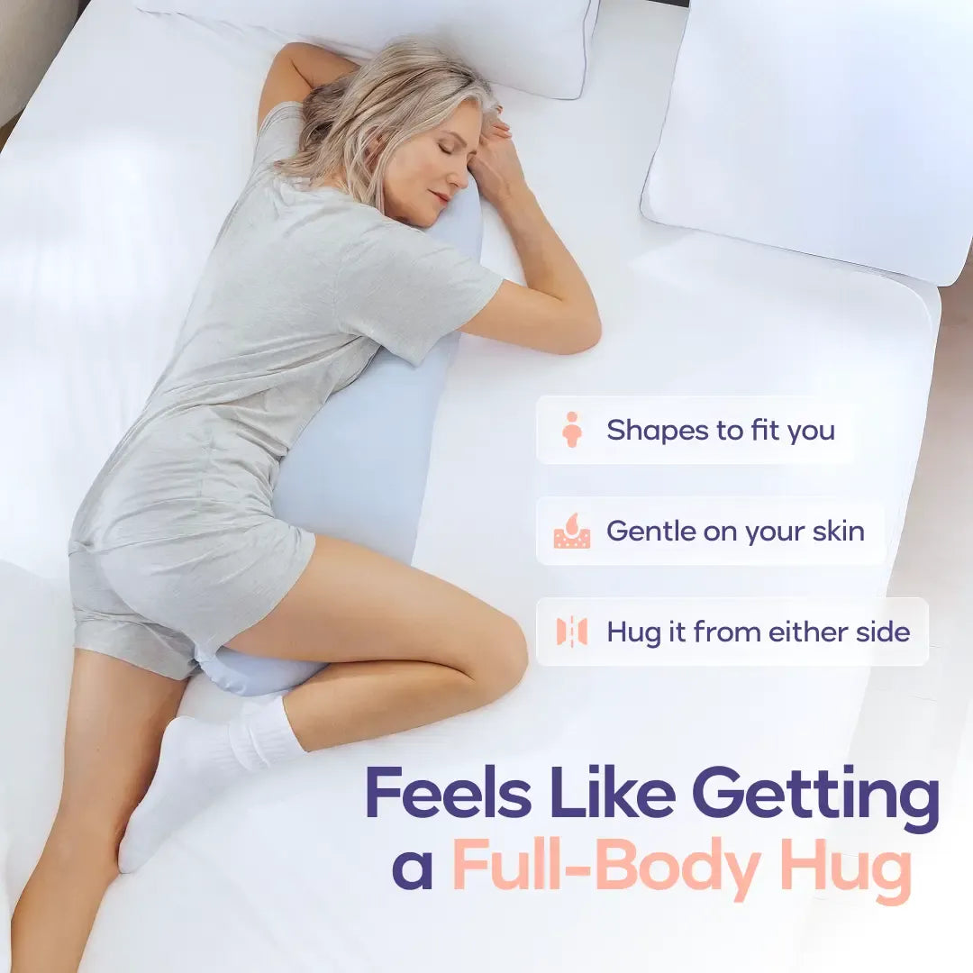 Pillow - Full Body Ergonomic Support Pillow for Back, Belly, Hips & Legs, Cooling Side Sleeper Pillow for Pregnancy, Maternity & Body Pain Relief