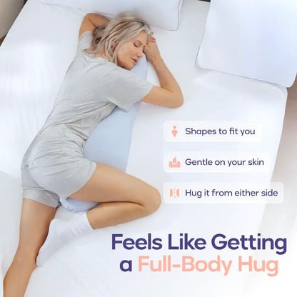 Pillow - Full Body Ergonomic Support Pillow for Back, Belly, Hips & Legs, Cooling Side Sleeper Pillow for Pregnancy, Maternity & Body Pain Relief