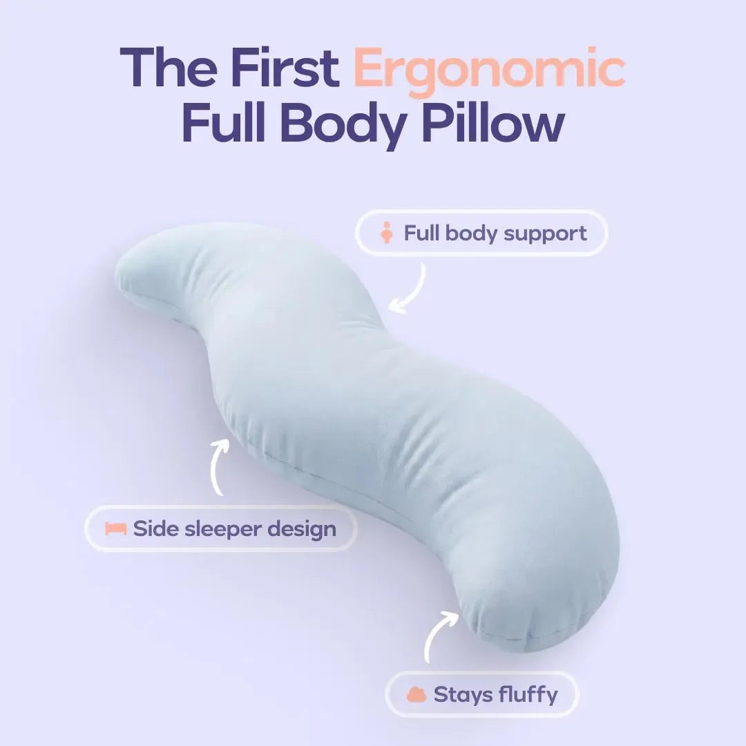 Pillow - Full Body Ergonomic Support Pillow for Back, Belly, Hips & Legs, Cooling Side Sleeper Pillow for Pregnancy, Maternity & Body Pain Relief