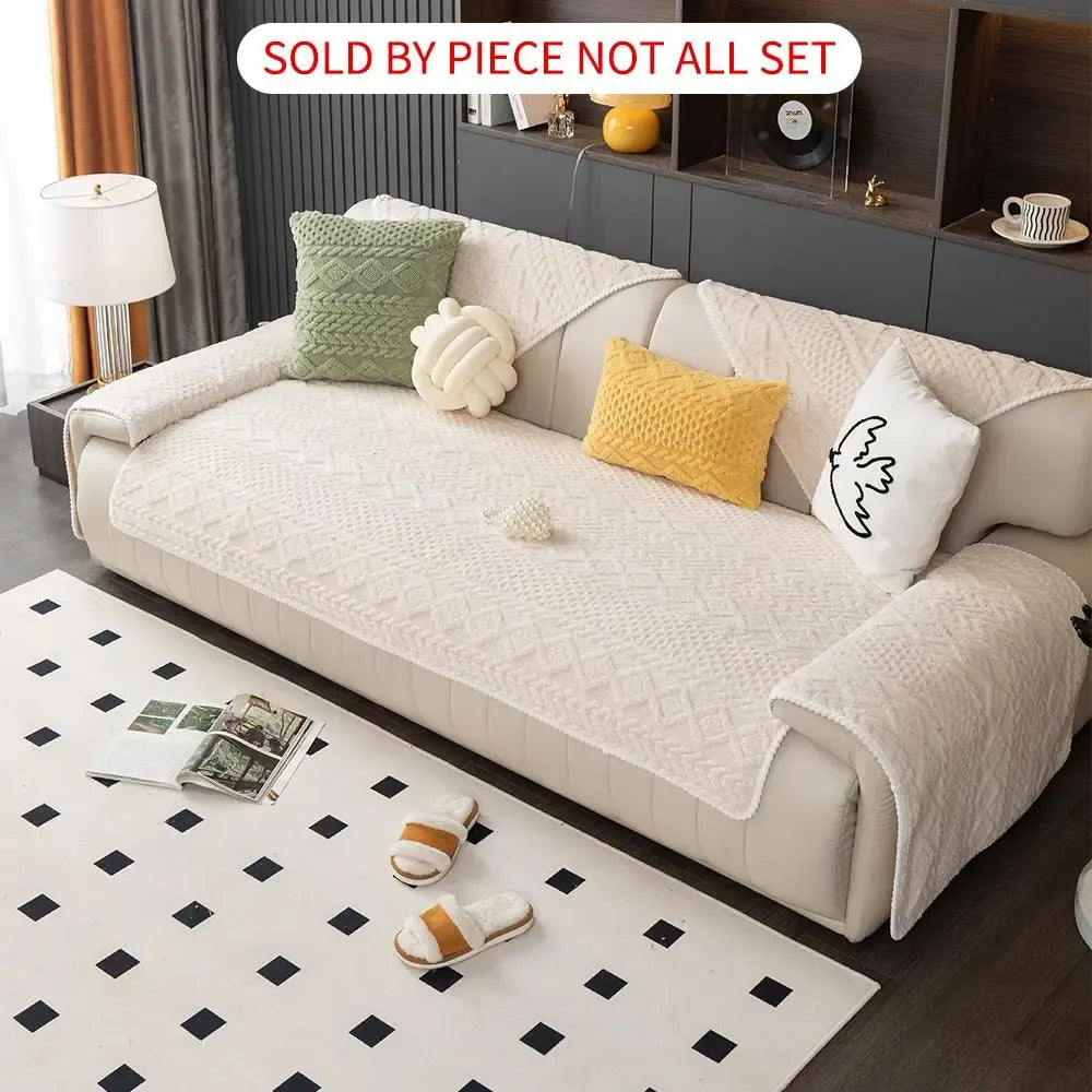 Chenille Sofa Cover, Soft Velvet, Luxury, Stretchable, Full Coverage, Box Cushion, Loveseat, Home Decor, Modern Style