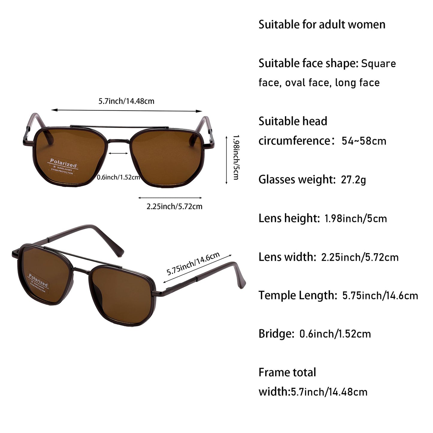 Fashion Geometric Double-Beam Sunglasses