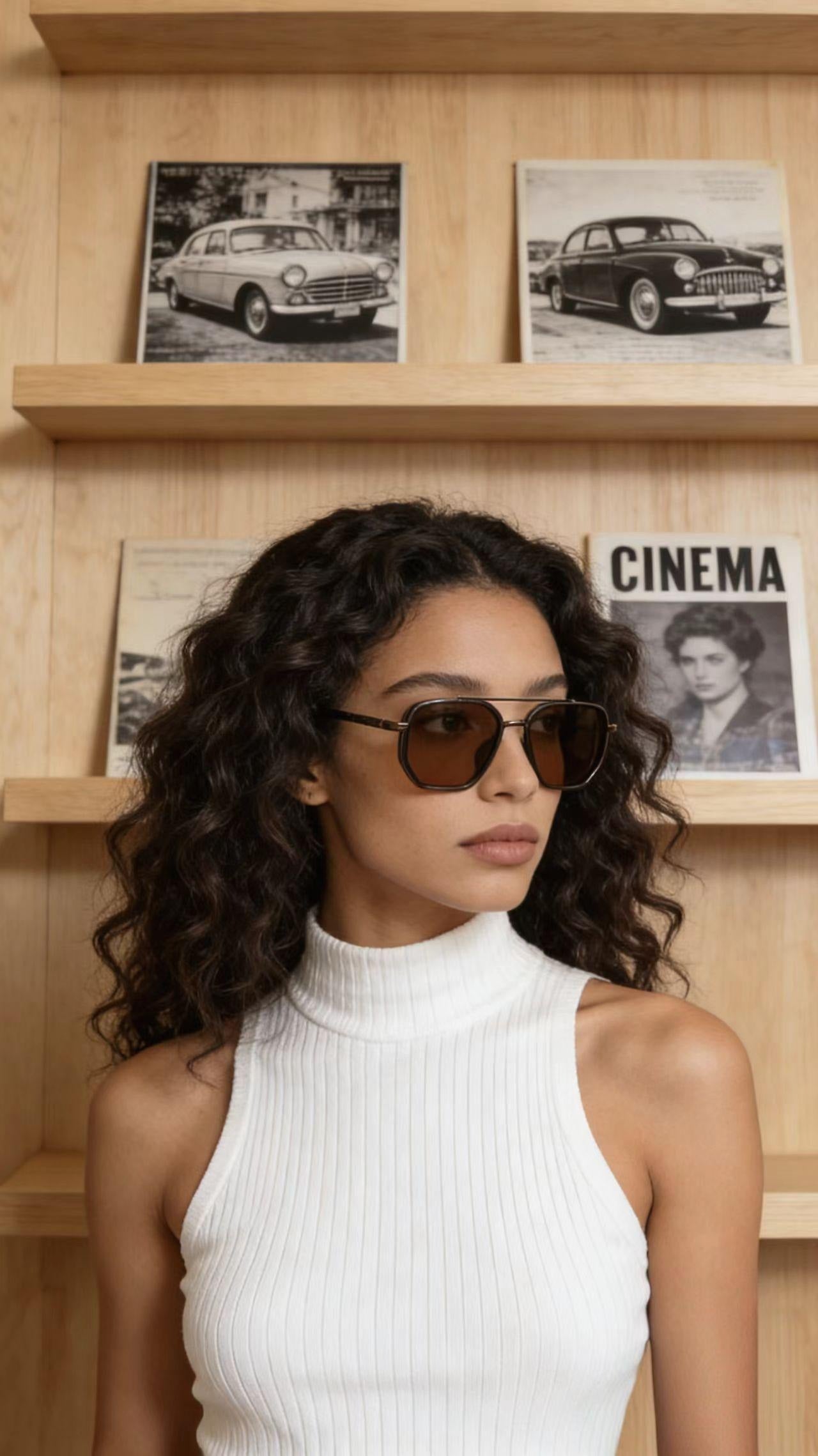 Fashion Geometric Double-Beam Sunglasses