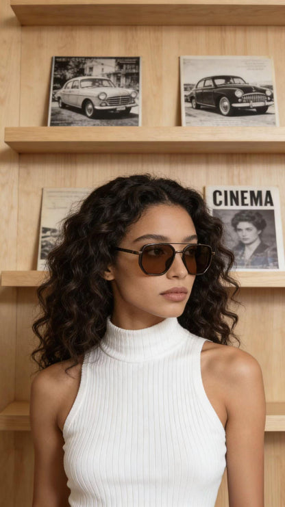 Fashion Geometric Double-Beam Sunglasses