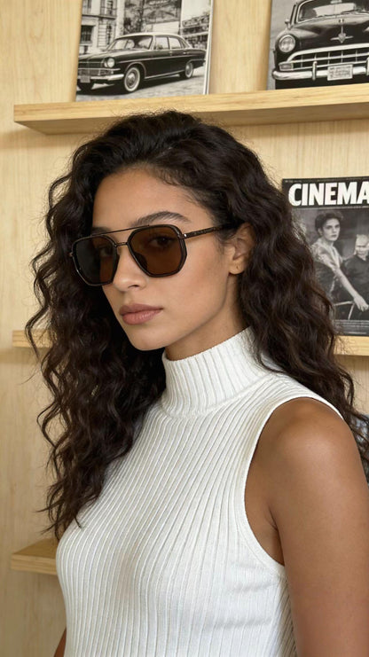 Fashion Geometric Double-Beam Sunglasses