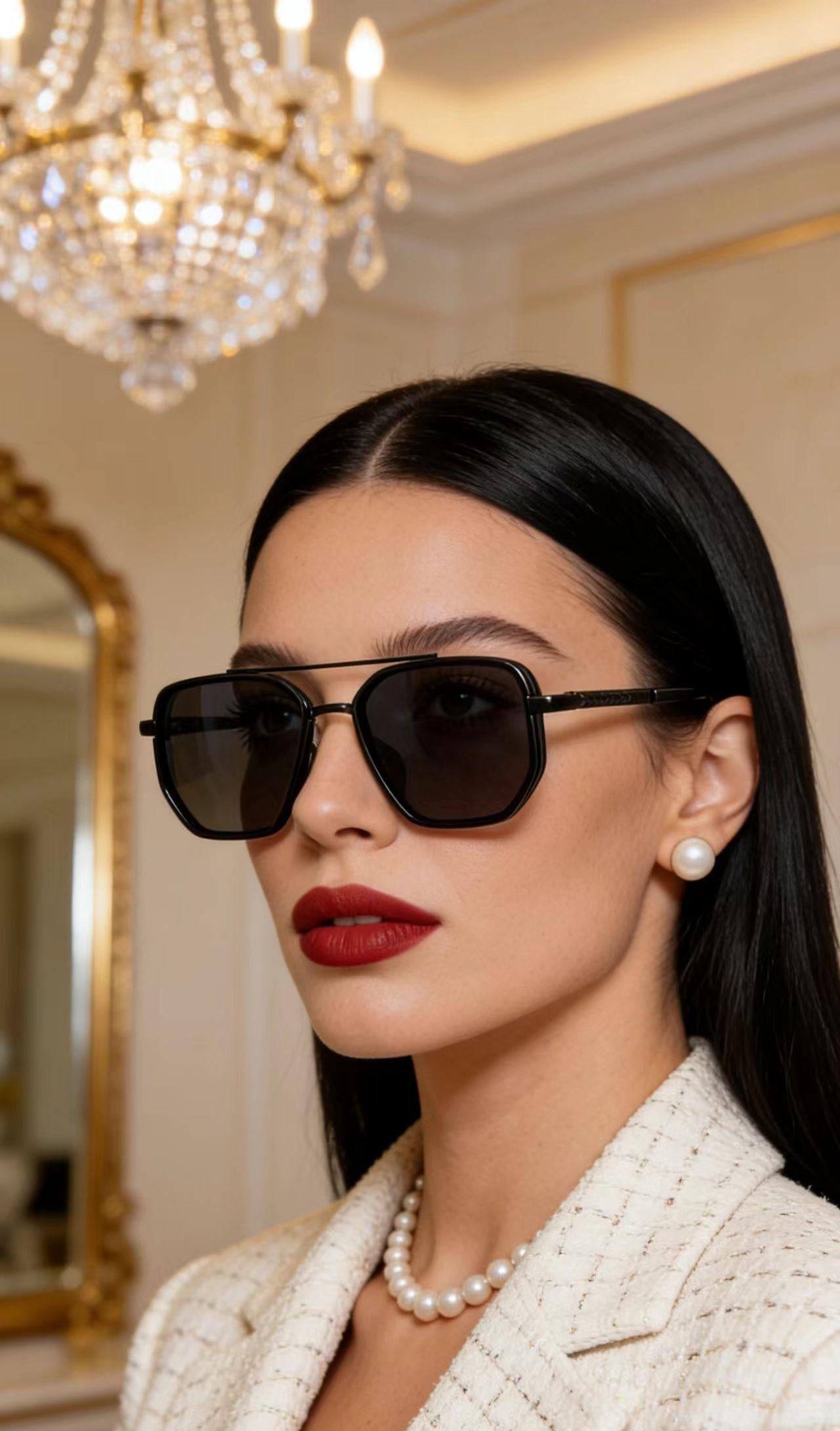Fashion Geometric Double-Beam Sunglasses