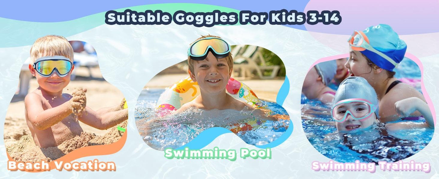 Kids Swim Goggles for 3-15