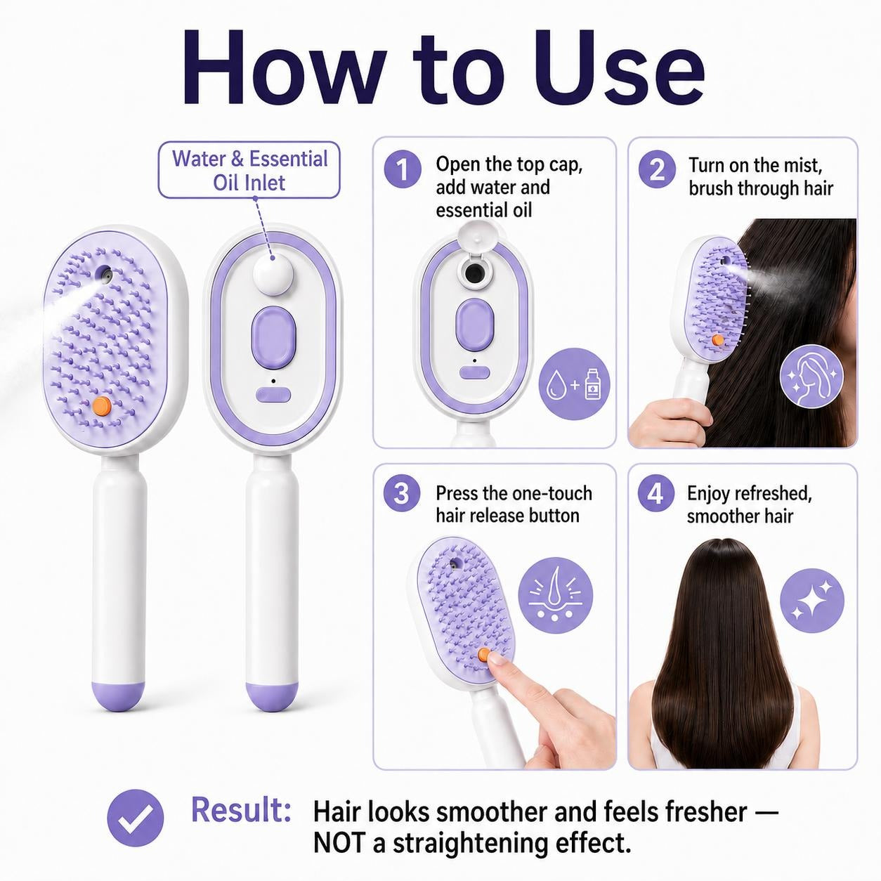 【Not straightened】Electric Spray Air Cushion Massage Comb