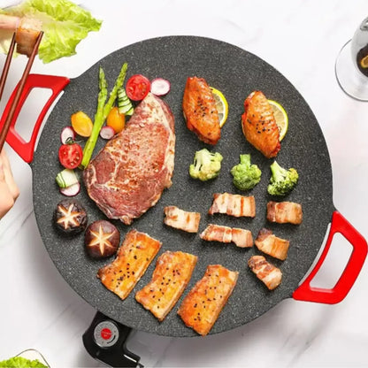 1500W Portable Electric Korean BBQ Grill Indoor Smokeless Non-stick Grill Pan Adjustable Temperature Control Universal Fry Griddle for Home Cooking