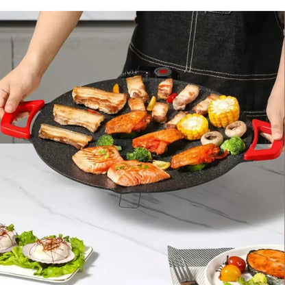 1500W Portable Electric Korean BBQ Grill Indoor Smokeless Non-stick Grill Pan Adjustable Temperature Control Universal Fry Griddle for Home Cooking