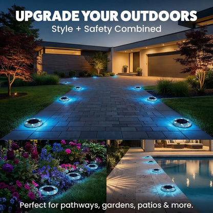 [Solar] Stained Glass Mosaic Disk Lights, Automatic, Wireless, Waterproof, Outdoor Decorative Pathway LED Garden Lights