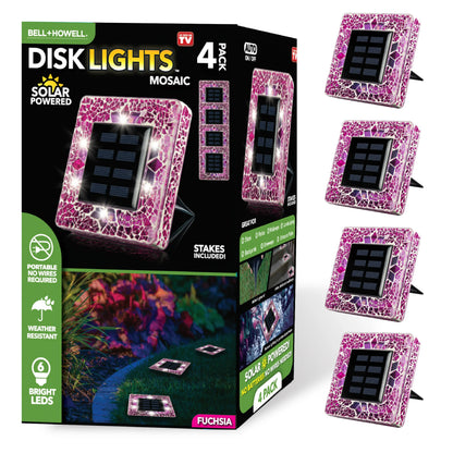 [Solar] Stained Glass Mosaic Disk Lights, Automatic, Wireless, Waterproof, Outdoor Decorative Pathway LED Garden Lights