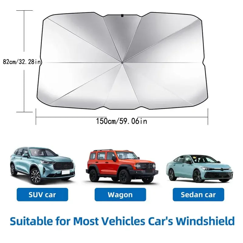 Portable car sunshade, windshield sunshade, foldable windshield sunshade, car exterior accessories, daily car windshield cooling umbrella