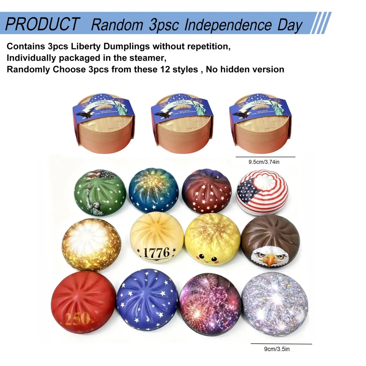 12pcs Independence Day Liberty Dumpling