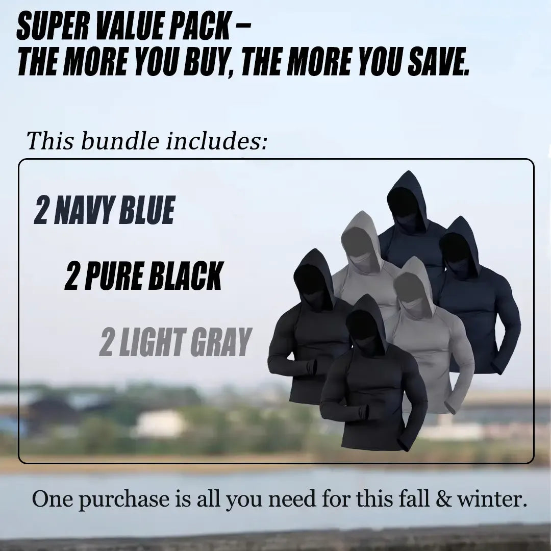 6-Piece Men's Casual Hoodie Pullovers Blue Black Light Gray Slim Fit Long Sleeve Lightweight UPF Sun Protection Soft Breathable Timeless Classic Versatile Machine Washable Comfort Multi-Occasion Wear Menswear Set Stylish Tops