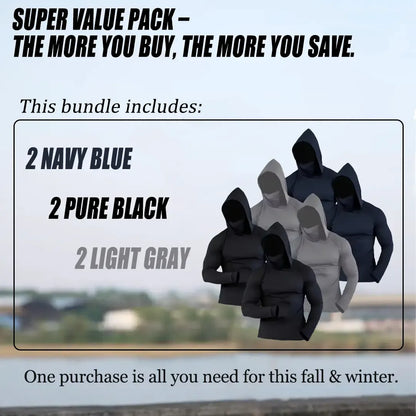 6-Piece Men's Casual Hoodie Pullovers Blue Black Light Gray Slim Fit Long Sleeve Lightweight UPF Sun Protection Soft Breathable Timeless Classic Versatile Machine Washable Comfort Multi-Occasion Wear Menswear Set Stylish Tops