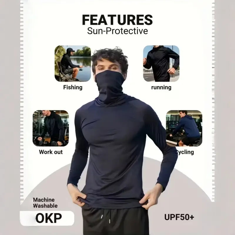 6-Piece Men's Casual Hoodie Pullovers Blue Black Light Gray Slim Fit Long Sleeve Lightweight UPF Sun Protection Soft Breathable Timeless Classic Versatile Machine Washable Comfort Multi-Occasion Wear Menswear Set Stylish Tops