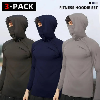 6-Piece Men's Casual Hoodie Pullovers Blue Black Light Gray Slim Fit Long Sleeve Lightweight UPF Sun Protection Soft Breathable Timeless Classic Versatile Machine Washable Comfort Multi-Occasion Wear Menswear Set Stylish Tops