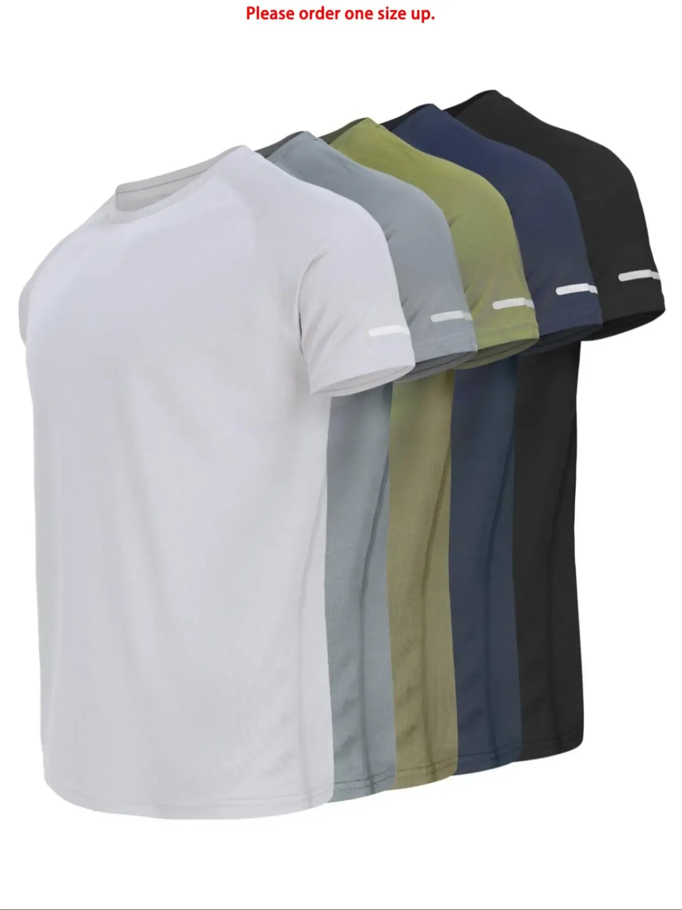 Reflective Sportswear T-Shirt, Breathable Quick-Dry Short Sleeve Crew Neck, Lightweight Men's Athletic Tee, Fitness Shirt